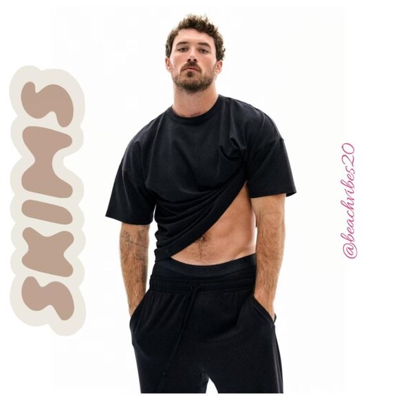 SKIMS Jersey Lounge Relaxed/Oversized T-shirt Obsidian X-Large NWT - Picture 4 of 7